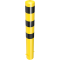 Bollard | steel tube  152 x 3,2 mm | yellow / black | stationary, for casting in concrete | total length: 1200 mm | with welded steel cap